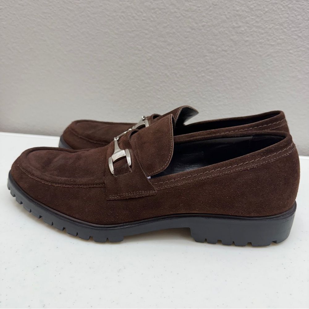 Gucci Loafers Horsebit Mens Size 11.5 Brown Suede Shoes - Picture 4 of 11